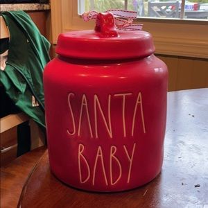 Rae Dunn red Santa baby chubby canister